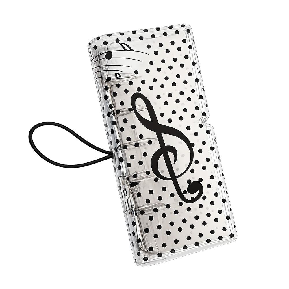 Music Note Design Loose Leaf Notebook Cover Transparent Journal Cover INS M5 Half Size Binder