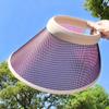 8433 Summer sunscreen sunshade empty top hat versatile pearl hat women's vinyl big eaves headband sun hat