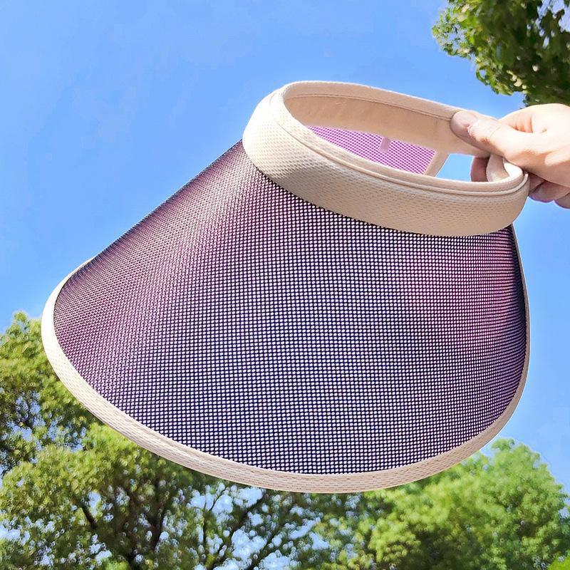 8433 Summer sunscreen sunshade empty top hat versatile pearl hat women's vinyl big eaves headband sun hat