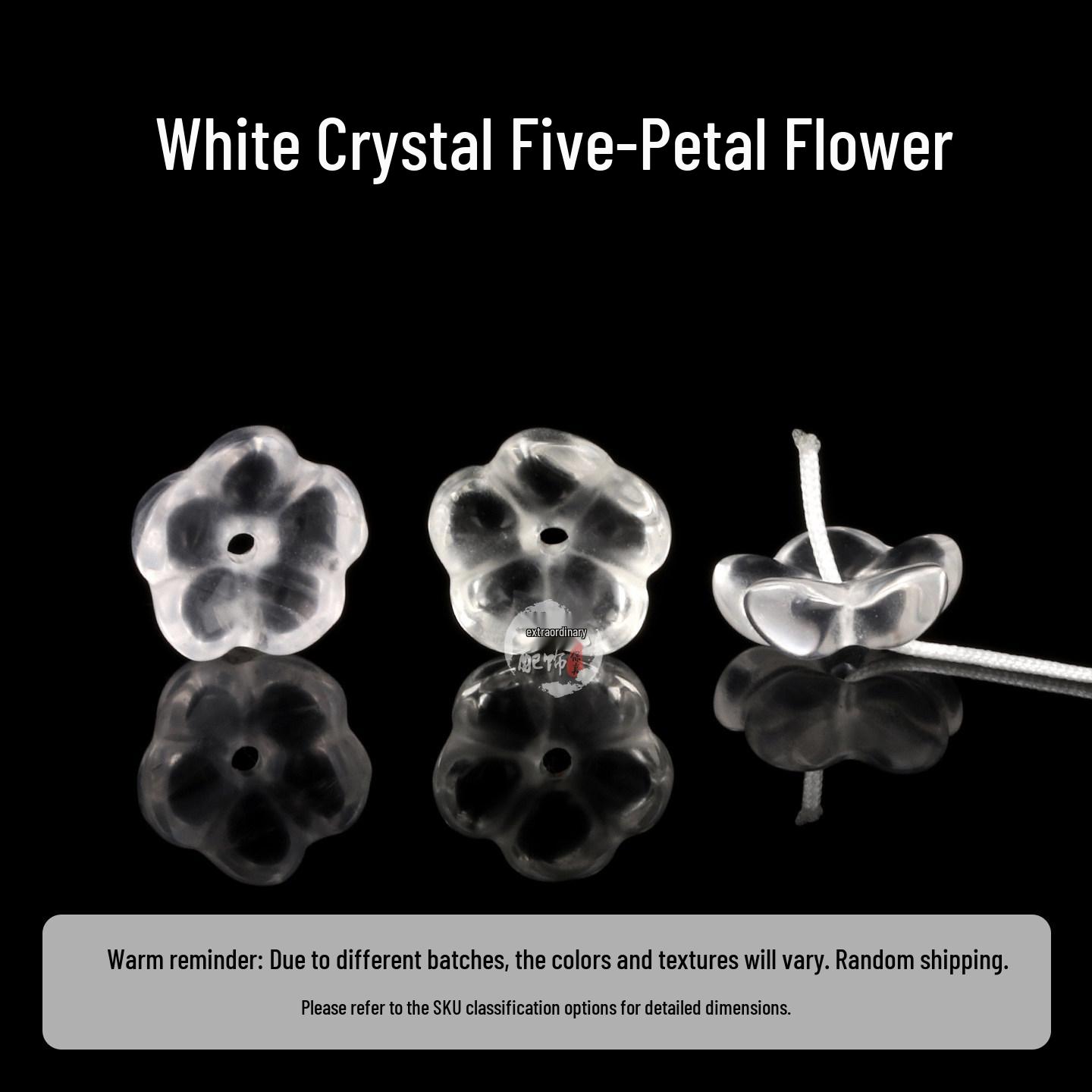 White Crystal Five-Petal Flower Beaded Bracelet: Exquisite Handmade DIY Accessory