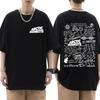 Cotton Arctic Monkeys Inspired T Shirt Album List Doodle Print Vintage T-shirt Men Hip Hop Punk Short Sleeve Tshirts Streetwear