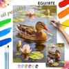 Oil Painting by Numbers Kit Mallard Duck with Water Lilies Hand Painting Home Decoration Paintings