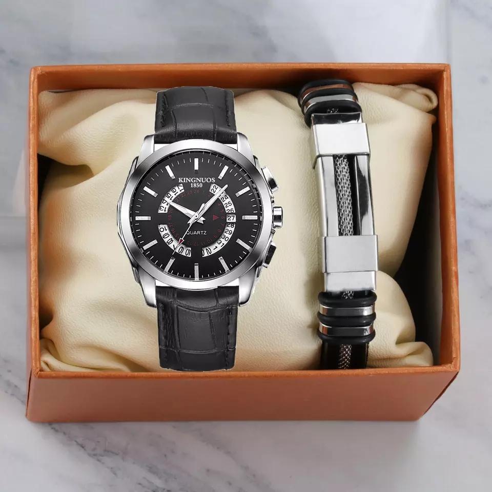 Watches Set Bracelet Men Luxury Brand Quartz Watch Fashion Date Watch for Men