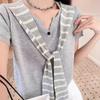 La Chapelle Women's Fashion Shawl Short Sleeve T-shirt
