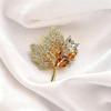New Yellow Maple Leaves Full Crystal Rhinestone Brooch Pins Party Wedding Girl Friend Christmas Gifts