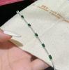Nuovi Vintage 100% Puro Argento Sterling 925 17cm Pavé Zirconia 5a Pietra Preziosa Smeraldo Braccialetti Per Donne Lusso Gioielli Raffinati