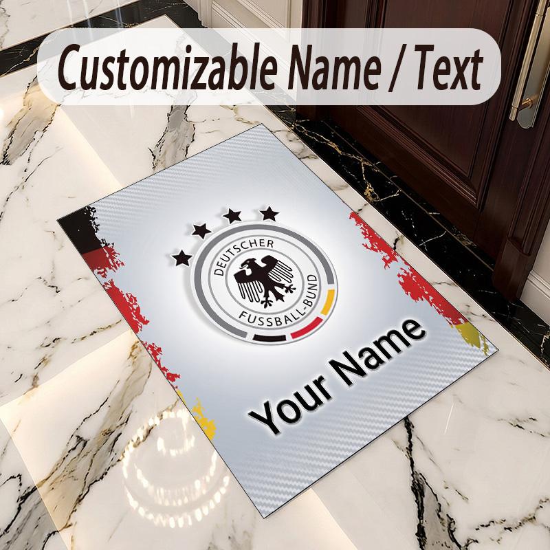 Crystal Velvet Rug Germany National Football Team Print Custom Name Text Floor Mat Home Decor