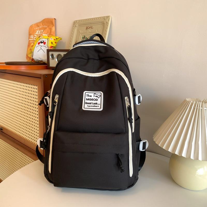 School Bag Male College Students Contrasting Color Splicing Couple Backpack 2025 New Multi-layer Primary and Secondary School Students Backpack