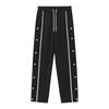 Men's Loose Fit Straight Button Athletic Pants Solid Color Long Pants Casual Pants