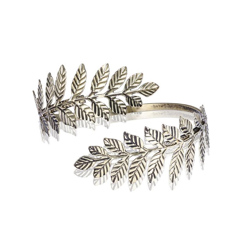 Metal Greek Roman Laurel Leaf Bracelet Armband Upper Arm Cuff Armlet