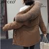 BITCED Women's Mid-Length Drawstring Cotton Coat with Fleece Lining Loose-Fit Puffer Jacket with Down-Fill Cotton Padding Winter Outerwear