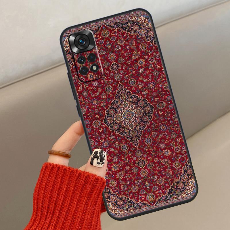 Persian Carpet Floral Pattern Phone Case For Xiaomi Redmi Note 8 9 10 11 12 Pro 11S 10S 9S 8T Redmi 10A 10C 9A 9C Cover