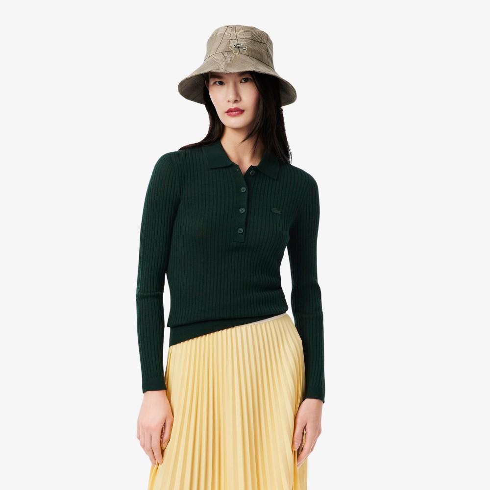 [Lacoste] Женский фактурный лонгслив-поло AF4006-55NYZP 34