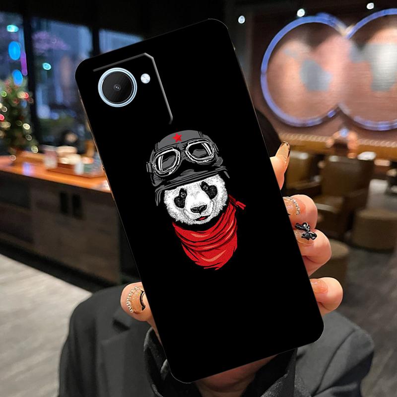 Cartoon Cute Panda Bear Case For Realme 12 Pro Plus 11 13 14 15 GT6 GT7 Pro C55 C51 C53 C25 C63 C61 C65 C67 C71 C75