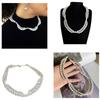 Imitation Pearls Beaded Necklace with Zircon Multi-layered Clavicle Chain Fashionable Jewelry for Everyday Outfits