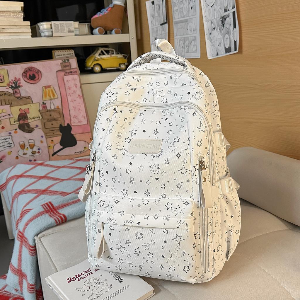 Schoolbag Student Schoolbag Ins Sweet Star Backpack Junior High School Student Casual Backpack Junior High School Women High Value Storage