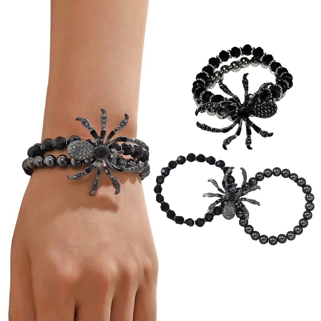 Modisches mit Diamanten besetztes Spinnenarmband, robustes Legierungs-Handseil, passend für alle Handgelenkgrößen für Männer- und Frauen-Outfits