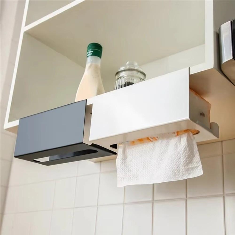 Moisture-proof Hanging Tissue Holder Punch-Free Paper Towel Rack  Kitchen Cabinet Doors