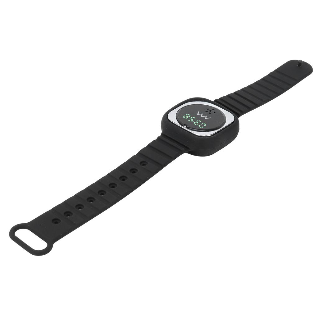 Ultrasonic Mosquito Repellent Bracelet with Time Display Anti Mosquito Wristband for Outdoor(Black )