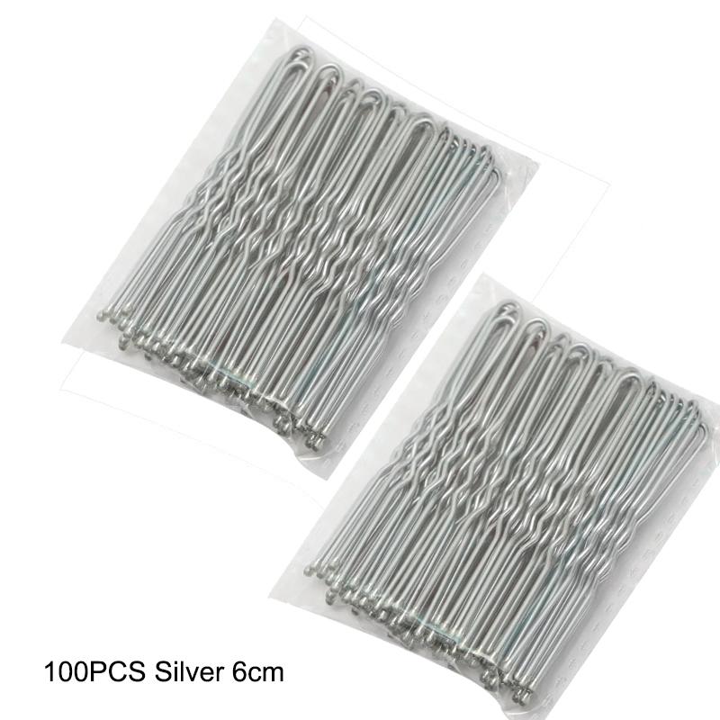 100/50pc 50/60mm Hair Pin And Clips U Shape For Headpiece Women Girls Hairpins Accessories Bride Wedding Head Jewelry Decoration