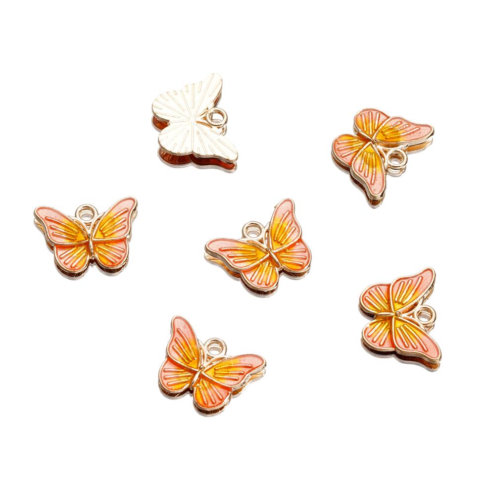 4Pcs/Lot 4 Styles Alloy Metal Drop Oil Butterfly Charms Animal Pendant For DIY Bracelet Necklace Jewelry Making Accessories