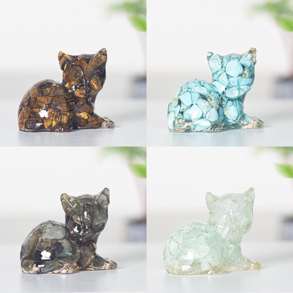 Animal Resin Desktop Decor With Crystal Chips For Gift And Home Office