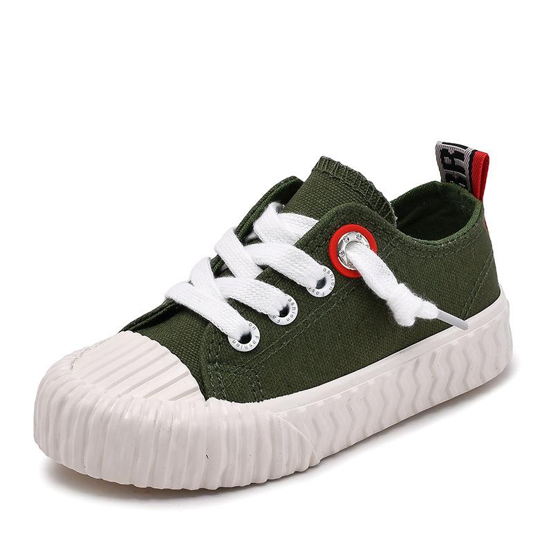 Children Shoes Boys Low Top Solid Canvas Shoes Gilrs Toe Protection Soft Sole Casual Sneakers Size