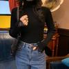 Spring Autumn Semi-turtleneck New Lace Pullover Long Sleeved Sweater Fashion Long Sleeve Women Knitted Bottoming Shirt Elegant Simple Slim Fit Top