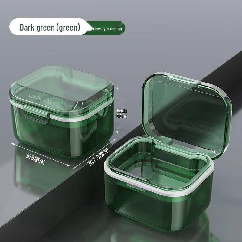 Denture & Retainer Portable Storage & Cleaning Box