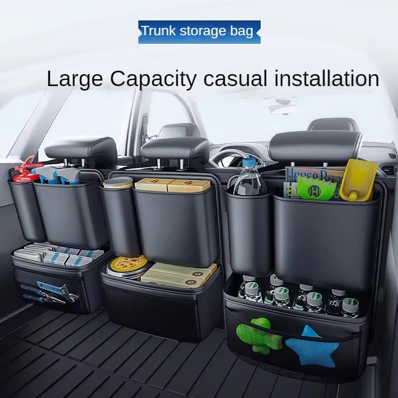Car Trunk Hanging Bag Foldable Car Seat Back Tools Storage Organizer MPV Suv Sedan Rear Seat Washing Firefighter Shoes Pocket