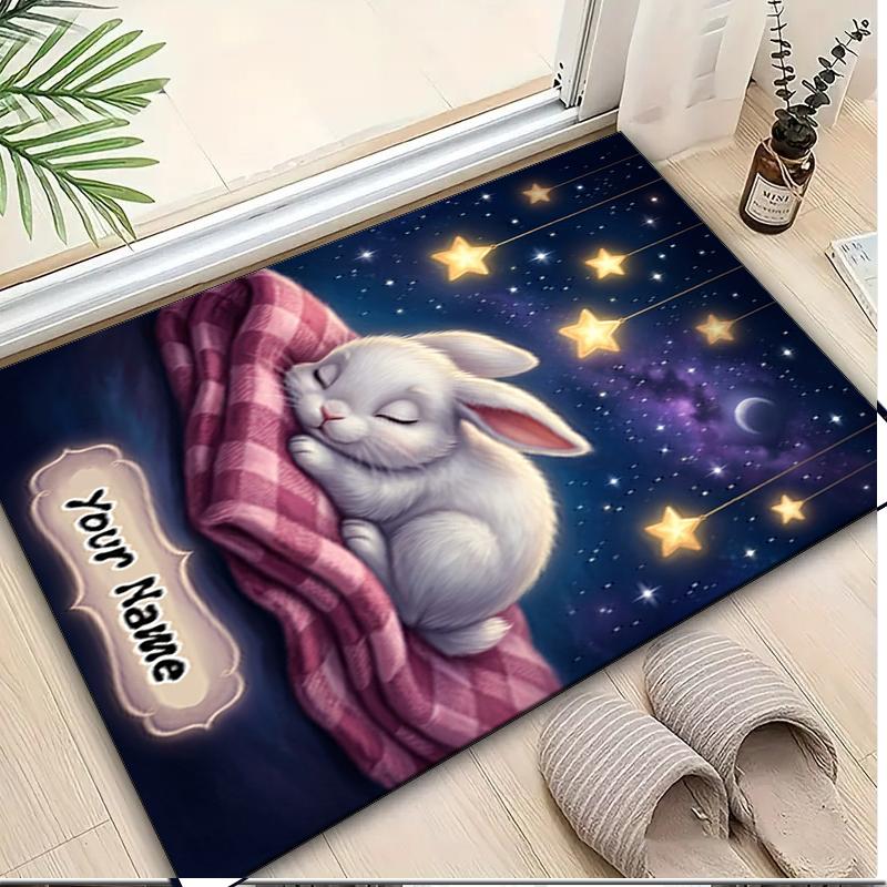 1PC Custom Name "Nighttime Dreamscape" Theme Floor Mat Ideal for Living Room, Game Rooms, Office, Bedroom,Floor Mat Playful Design