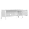 Meuble TV - HOUSE NORDIC - KUBIX - Métal blanc - 3 portes vitrées - 130x40x55 cm