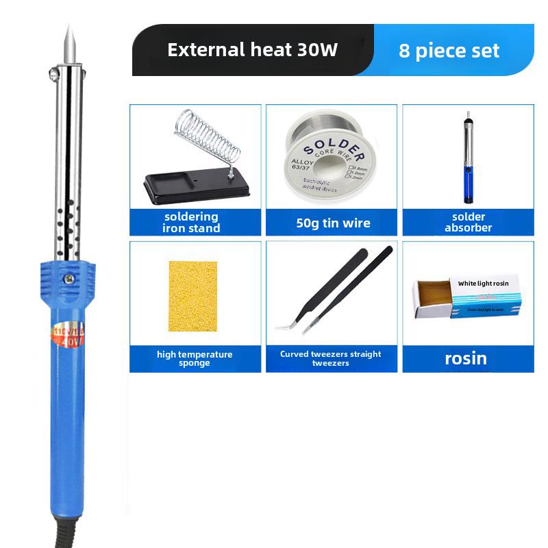 220V 60W/40W/30W Multi-Purpose Electric Soldering Iron with Rubber Handle and Pointed Tip for Household Repairs