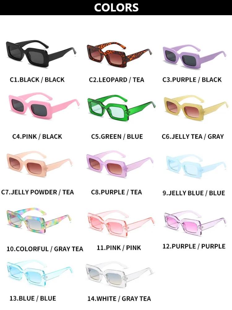 Women'S Sunglasses  Fashion Vintage Rectangle Frame Purple Pink Square Glasses Girls Sun Glasses Ladies Eyewear Uv400