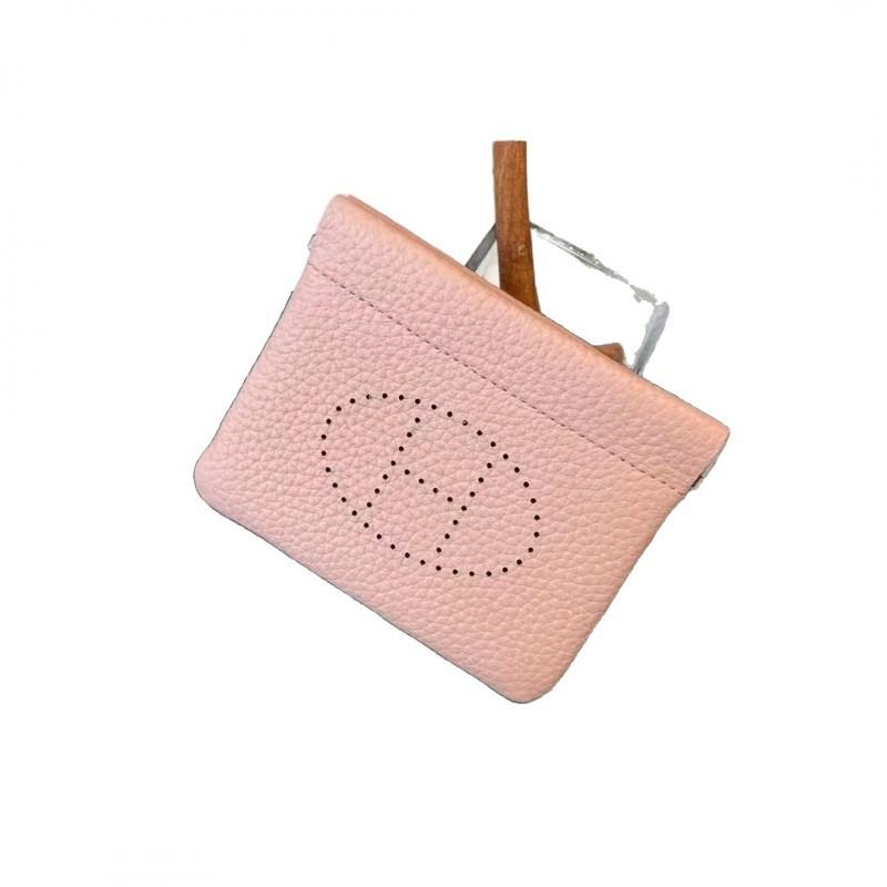 TC Cowhide Hollow Card Bag Mini Lipstick Car Key Earphone Piece Exquisite Storage ID