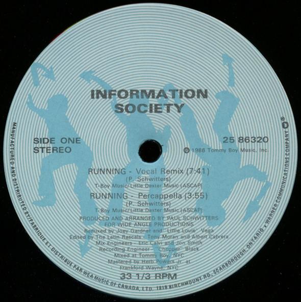 

12inch Record INFORMATION SOCIETY Running 2586320 Tommy Boy 1986 Canada Dance Electronica Used