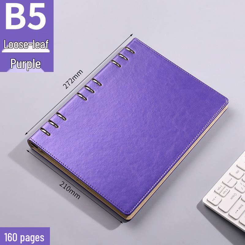 Custom B5 9-Hole Loose-Leaf Notebook with Logo Print for Business Meetings