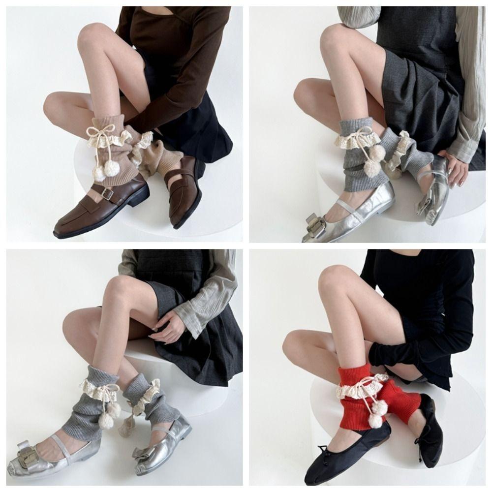 

JK Lolita Knitted Leg Warmer Y2K Foot Cover New Leg Sock Girls Lady синій