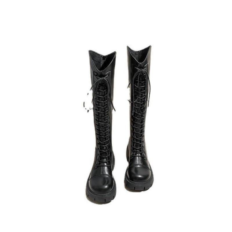 2026 New Autumn and Winter Slimming Versatile Thick Soled Boots with Thick Heels 35 чёрный