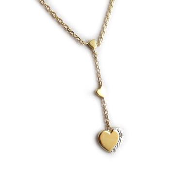 [L1751] - 2-tone 'Love' Gold Plated Necklace