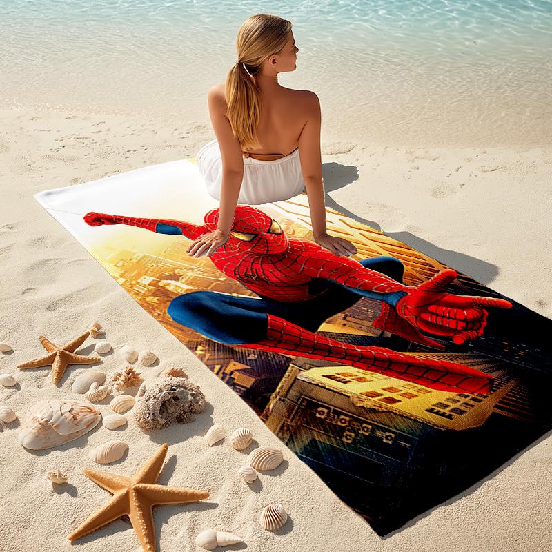 Spider-Man beach towel Outdoor camping Beach towel for vacation swim Outdoor pool Absorbent bath towel