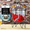 Homeglen Glass Beverage Dispenser with Faucet & Metal Stand