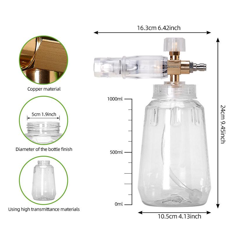 High Pressure Transparent Car Wash Foam Sprayer with 1/4 Quick Connect