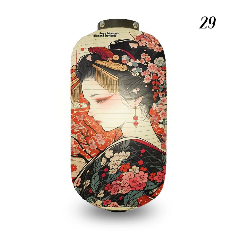 Traditional Style Cloth Lantern Japan Ukiyo-e Geisha Painting Lanterns Izakaya Sushi Shop Restaurant Party New Year Decoration
