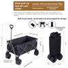 Tabletop and Rubber/Quiet/Sand WheelsOutdoor Picnic Foldable Polyester Fabric Camping Cart with Detachable