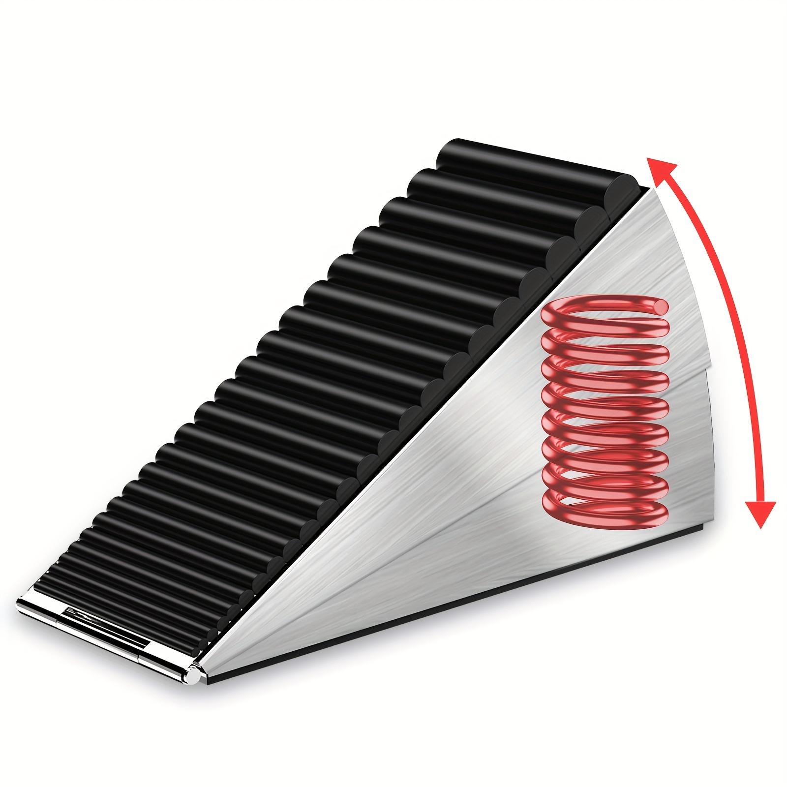 

Металлический дверной клин с пружинным механизмом Высококлассный, матовая отделка, прочный надежный поддверный стопор для дома, офиса, офисной безопасности, современный дверной упор 1pc