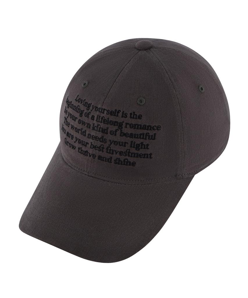 Hebeles Text Block Pitch Washed Ball Cap - Charcoal