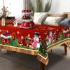 Winter Xmas Snowflakes Kitchen Dining Table Cloth Rectangle Christmas Snowman Wreath Table Decor Decoration