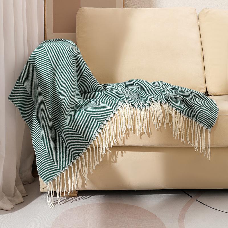 Multi-Purpose Woven Blanket: Sofa Throw, Bed Runner, Air Conditioning Shawl, Summer Cool Nap Blanket
