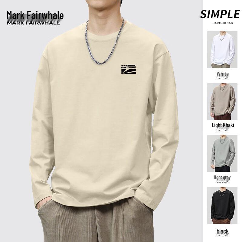 Mark Hua Fei Men s Pure Cotton Long Sleeve T-Shirt L